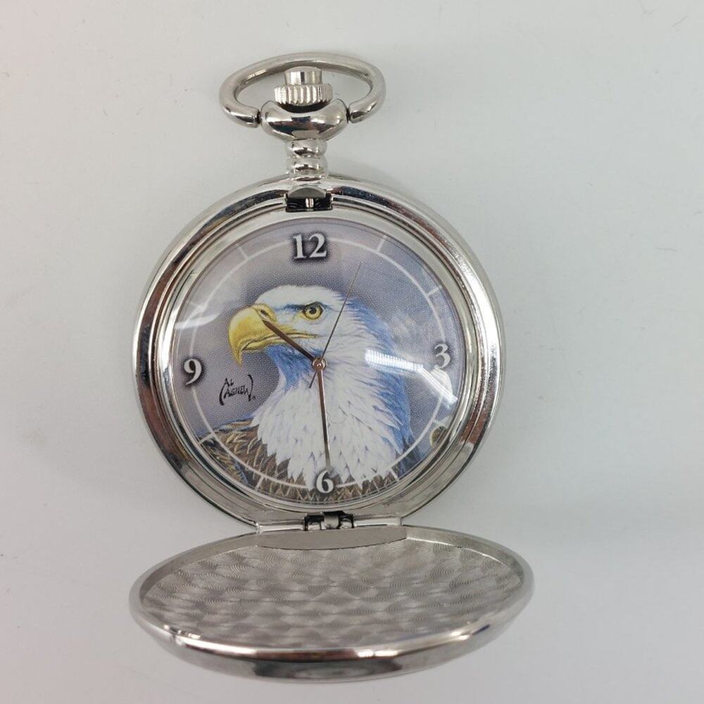 Mens Pocket Watch Eagle Watch Majestic Flight Mountain Sky Al Agnew Avon